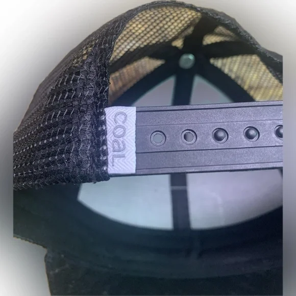 Coal Black Trucker Hat with Mountain Patch - Picture 4 of 6